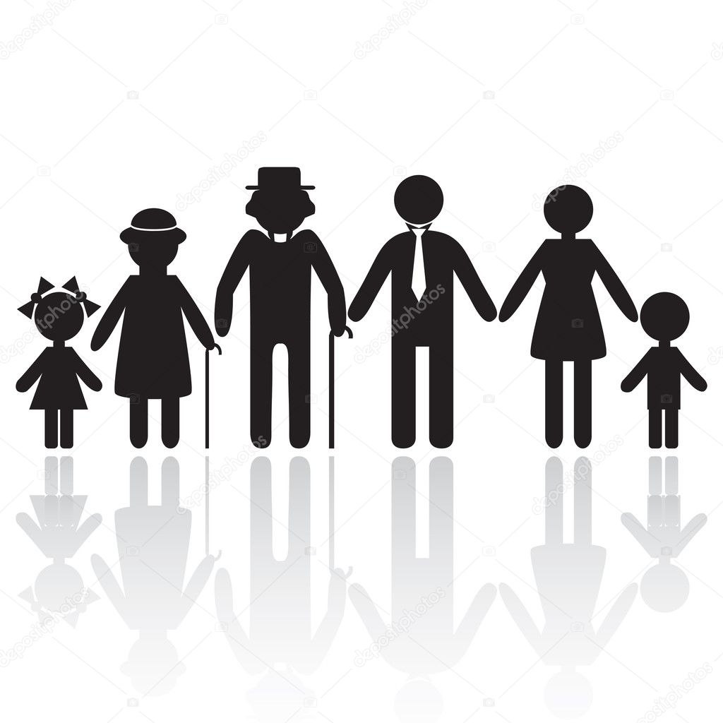 Silhouettes of family