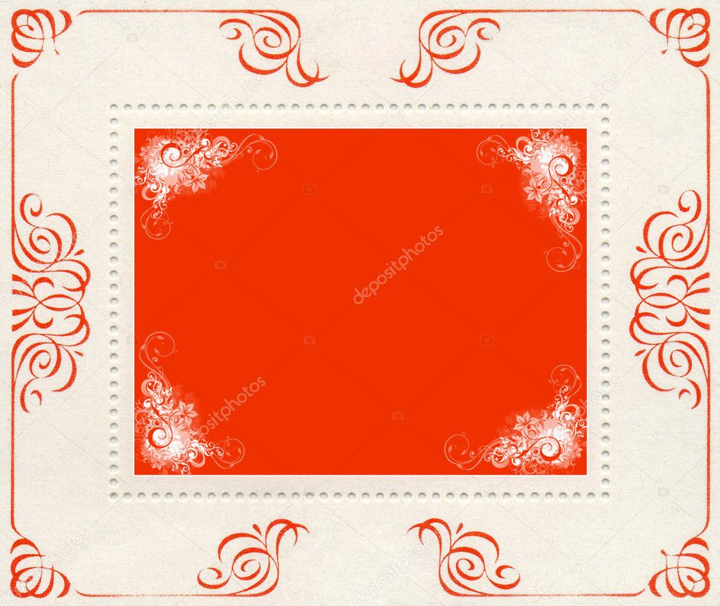 Red and white vintage banner background