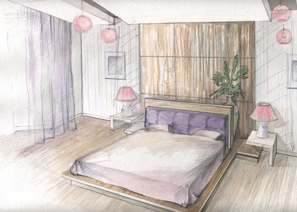 Wnętrze sypialni — Zdjęcie stockowe