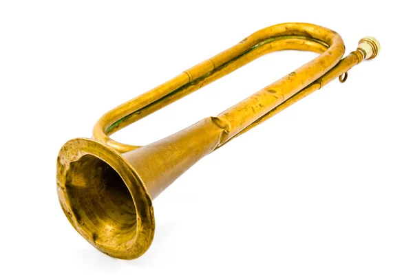Old Bugle isolated on white — Stock Photo, Image