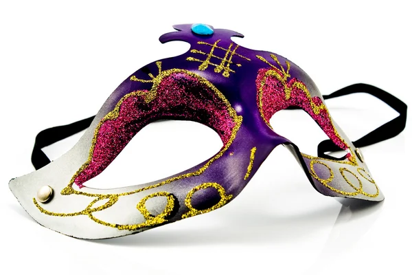 Karnevalová Maska Izolovaná Bílém Stock Obrázky