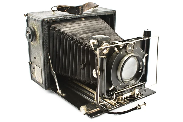 Antike Alte Fotokamera Isoliert Auf Weiß — Stockfoto