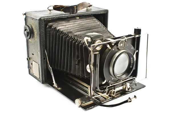 Antika Gamla Fotokamera Isolerad Vit Royaltyfria Stockfoton