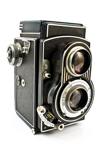 Вінтажна фотокамера з двома лінзами — стокове фото
