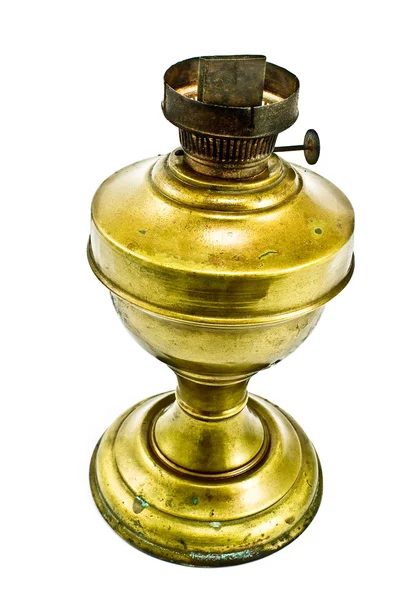 Antica lampada a cherosene in ottone — Foto Stock