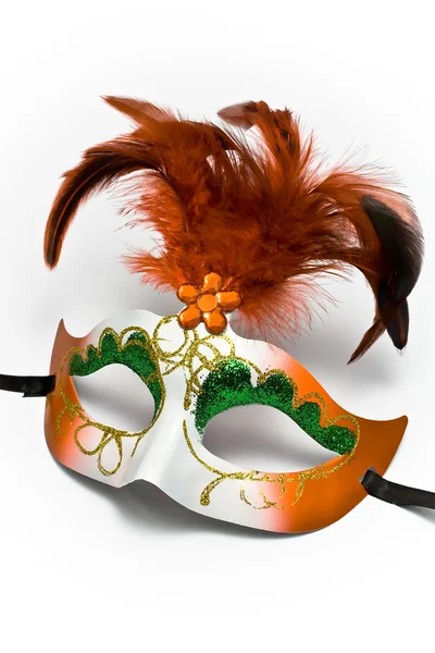 Masque de carnaval avec plumes et diamant — Photo
