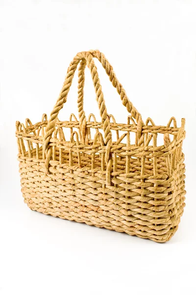 Straw shopping basket — Stock Photo, Image