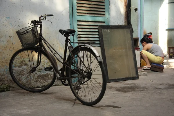 在河内的自行车 — 图库照片