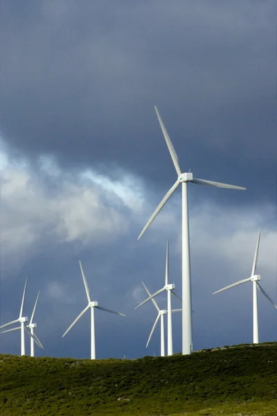 Windmills Électriques Dans Les Montagnes Nord Portugal — Photo