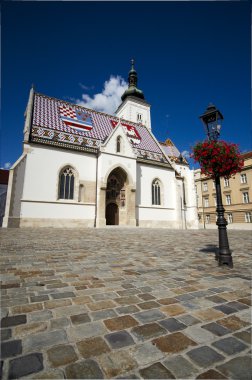 The colorful roof of one of Zagreb's landmarks clipart