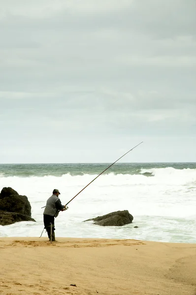 stock image Angler at seaside