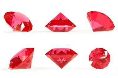 Ruby set isolated on white background clipart