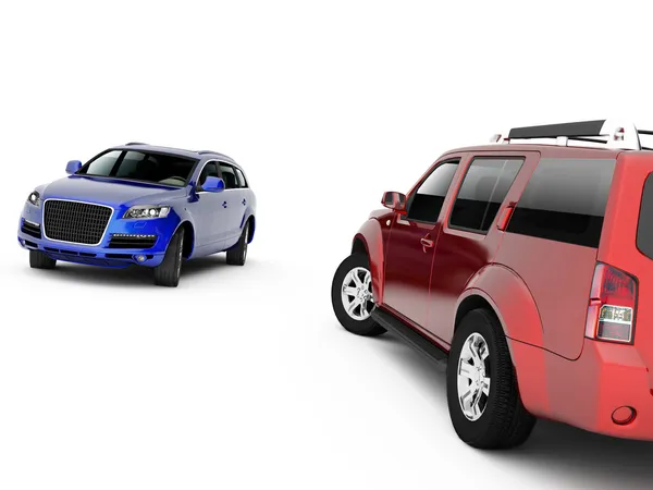 Twee auto's presentatie — Stockfoto