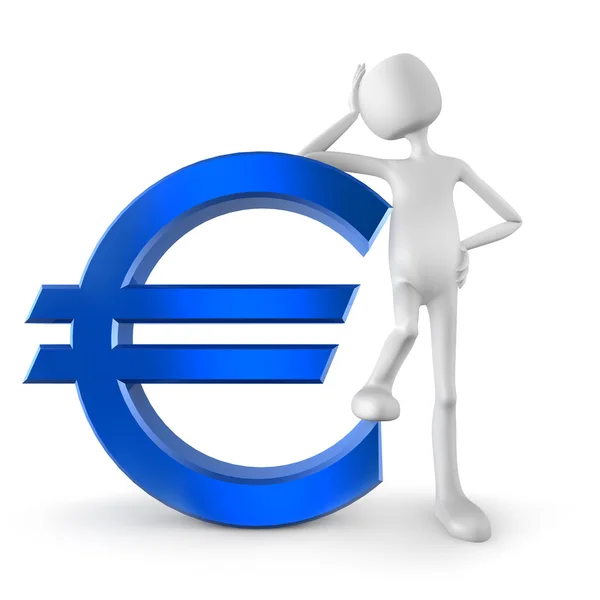 Eurosymbool en man — Stockfoto