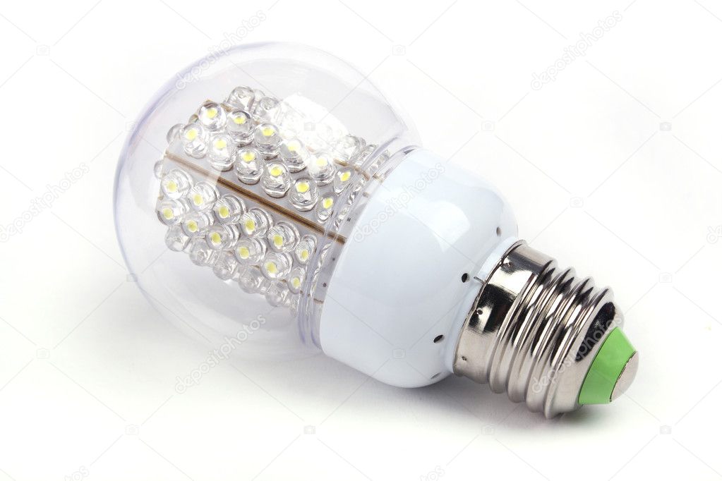 LED Lights bulb on white background