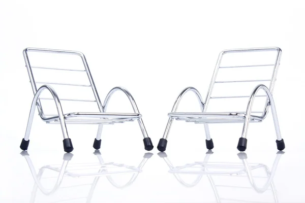 Срібному кріслі сталеві — стокове фото