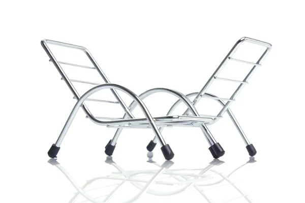 Dos sillas de acero plateado Fotos de stock