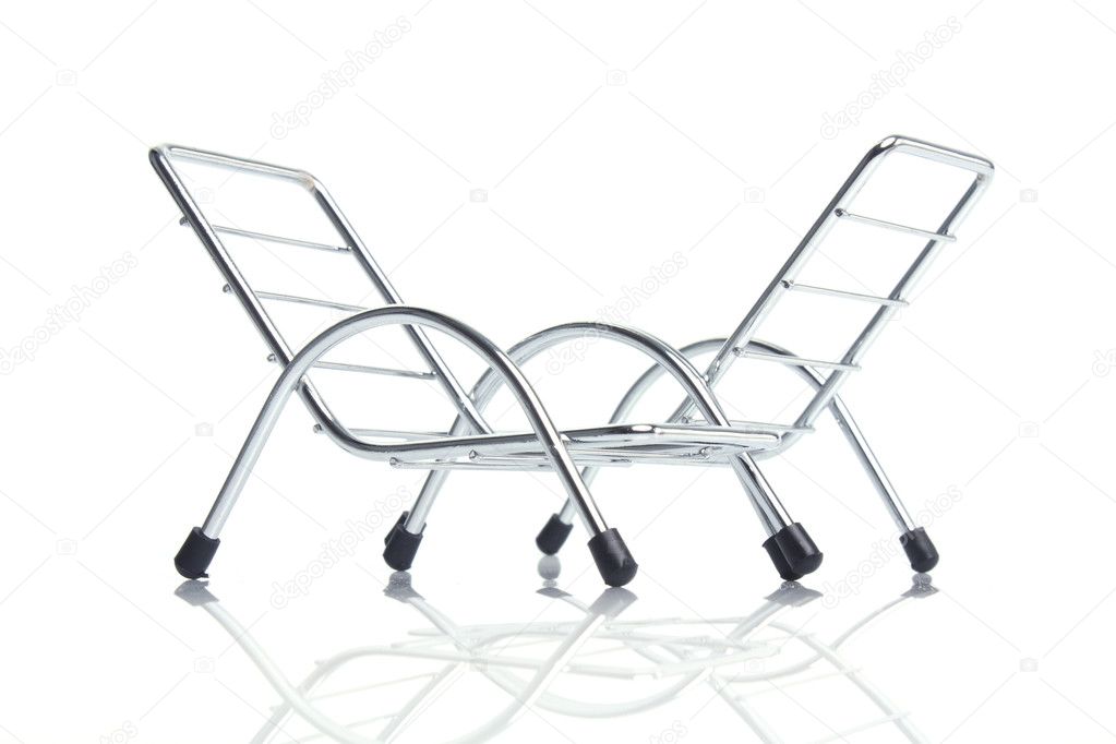 Two silver steel chair