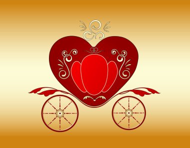 Valentine royal carriage, vector illustration clipart