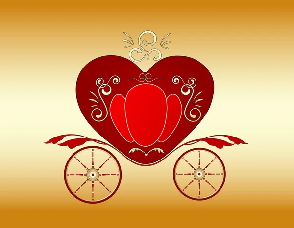 Valentine Royal Carriage Vector Illustration — Stock Vector