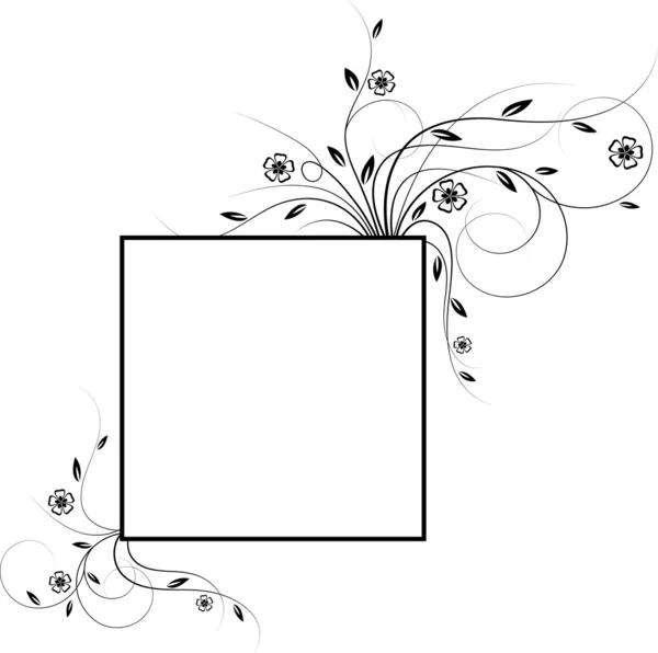 Cadre floral vectoriel — Image vectorielle