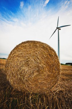 Haybale and Wind Turbine clipart