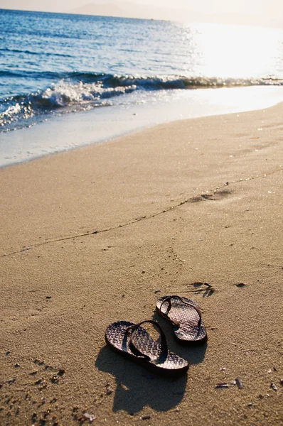 Parę Klapki Japonki Plaży — Zdjęcie stockowe