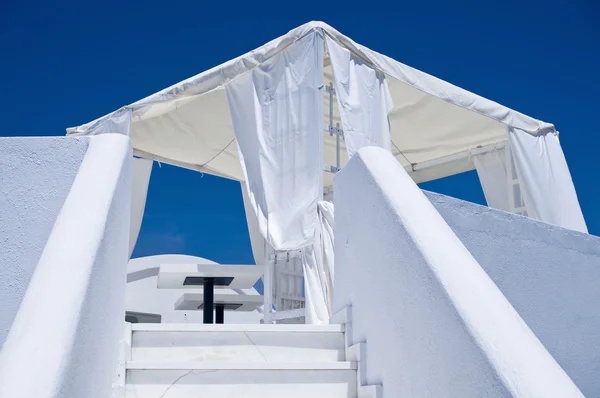 Weißer Pavillon Den Kykladen Griechenland Mit Blauem Himmel — Stockfoto