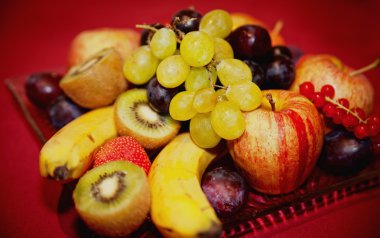 Plate with some Fruits clipart