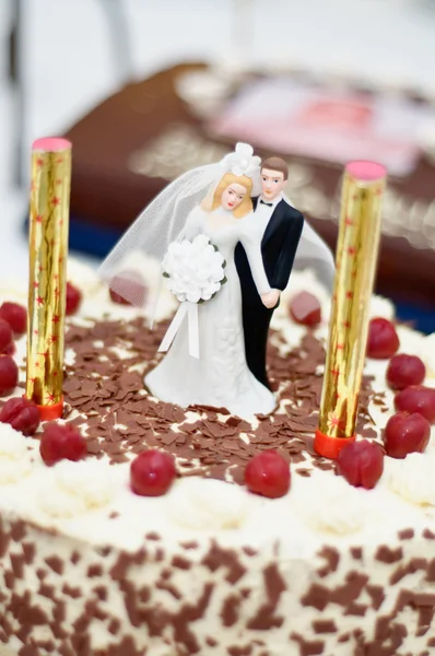 Bolo Casamento Com Casal Feito Maçapão — Fotografia de Stock