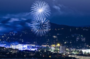 mavi bir saatte havai fişek Linz, Avusturya