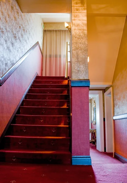 Treppe mit rotem Teppich — Stockfoto