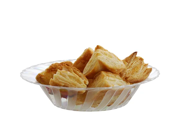 Fresh baked bourekas in glass bowl — Φωτογραφία Αρχείου