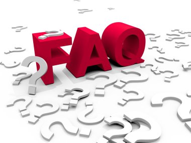 FAQ with question marks clipart