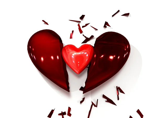 Brustet hjärta - nya kärlek — Stockfoto