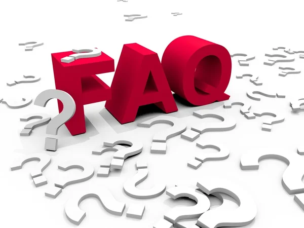 FAQ with question marks — Stockfoto