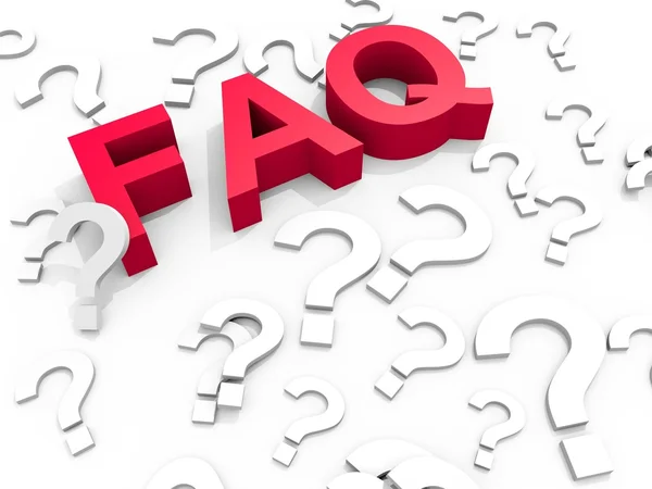 FAQ surrounded my question marks — Stock Photo, Image