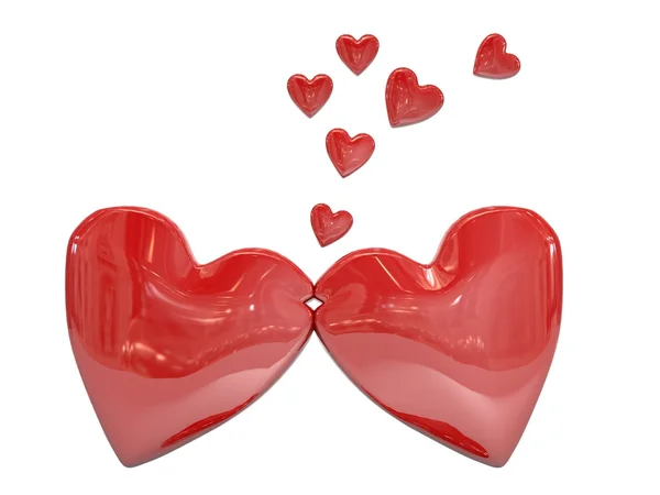 Kissing Hearts — Stock Photo, Image