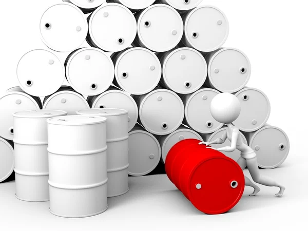 stock image Hard working Guy with barrels