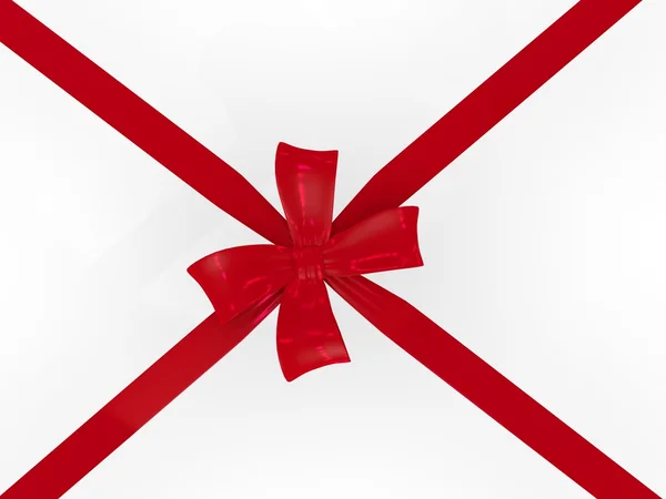 Красный подарок, лента — стоковое фото