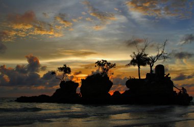 Island at sunset, Philippines clipart