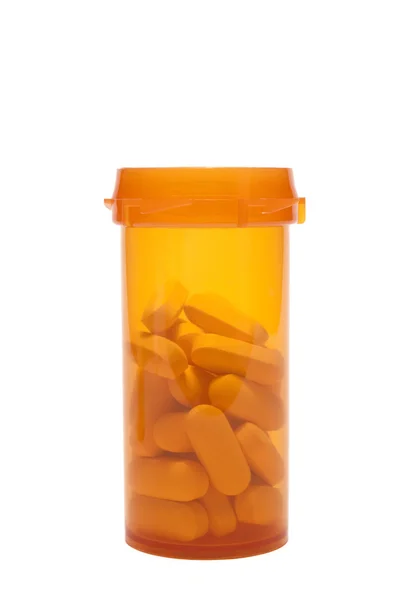 Otworzyć Butelkę Leków Receptę — Zdjęcie stockowe