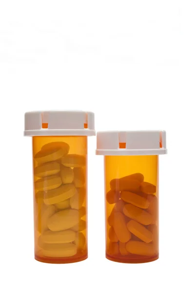 Két Üveg Ból Orvosi Recept Gyógyszeres Kezelés Stock Kép