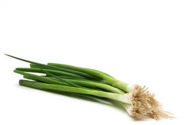 Green onions set against a white background clipart