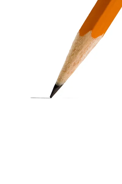 白い線を描画する鉛筆のマクロ — ストック写真