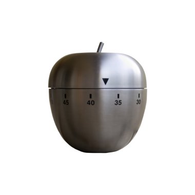 Timer in shape of apple isolated clipart