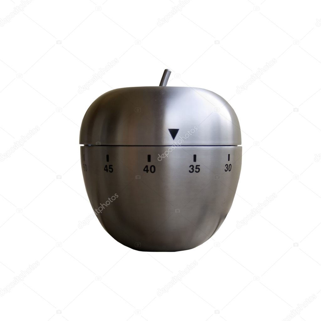 Timer in shape of apple isolated