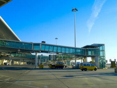 Airport glass gate outside clipart