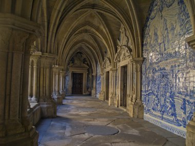 Cloister of cathedral Se, Porto, Portugal clipart