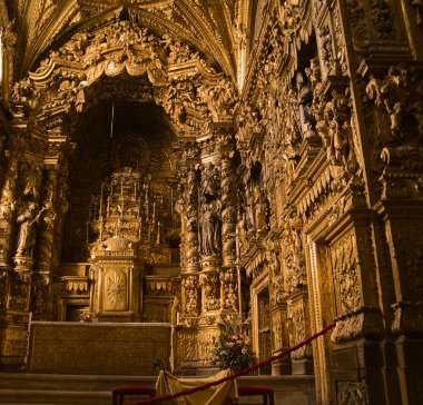 Interior of Santa Clara church, Porto, Portugal clipart